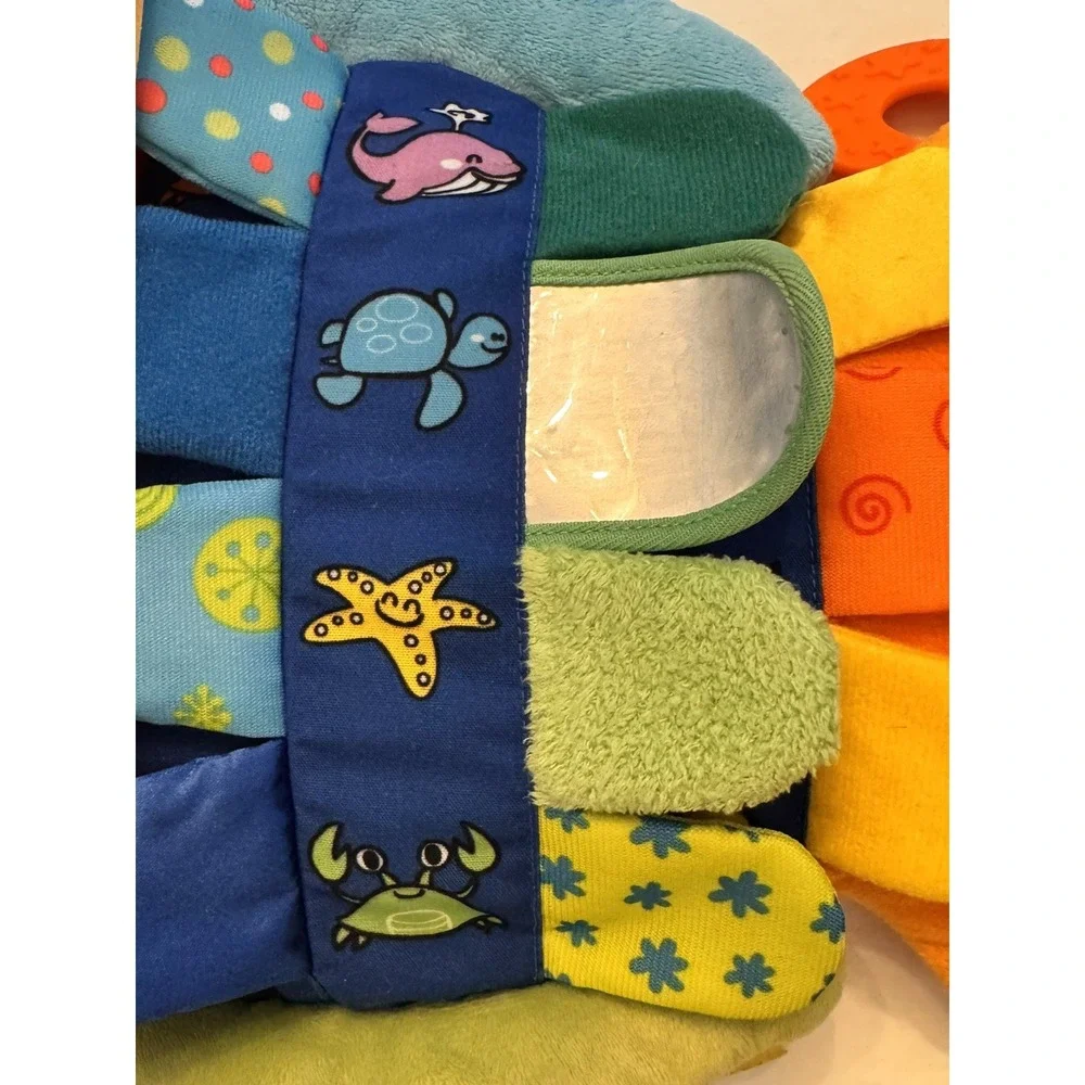Taggies Hedgehog & Melissa Doug K's Kids Rainbow Fish Sensory Crinkle Plush Lot - Picture 9 of 16